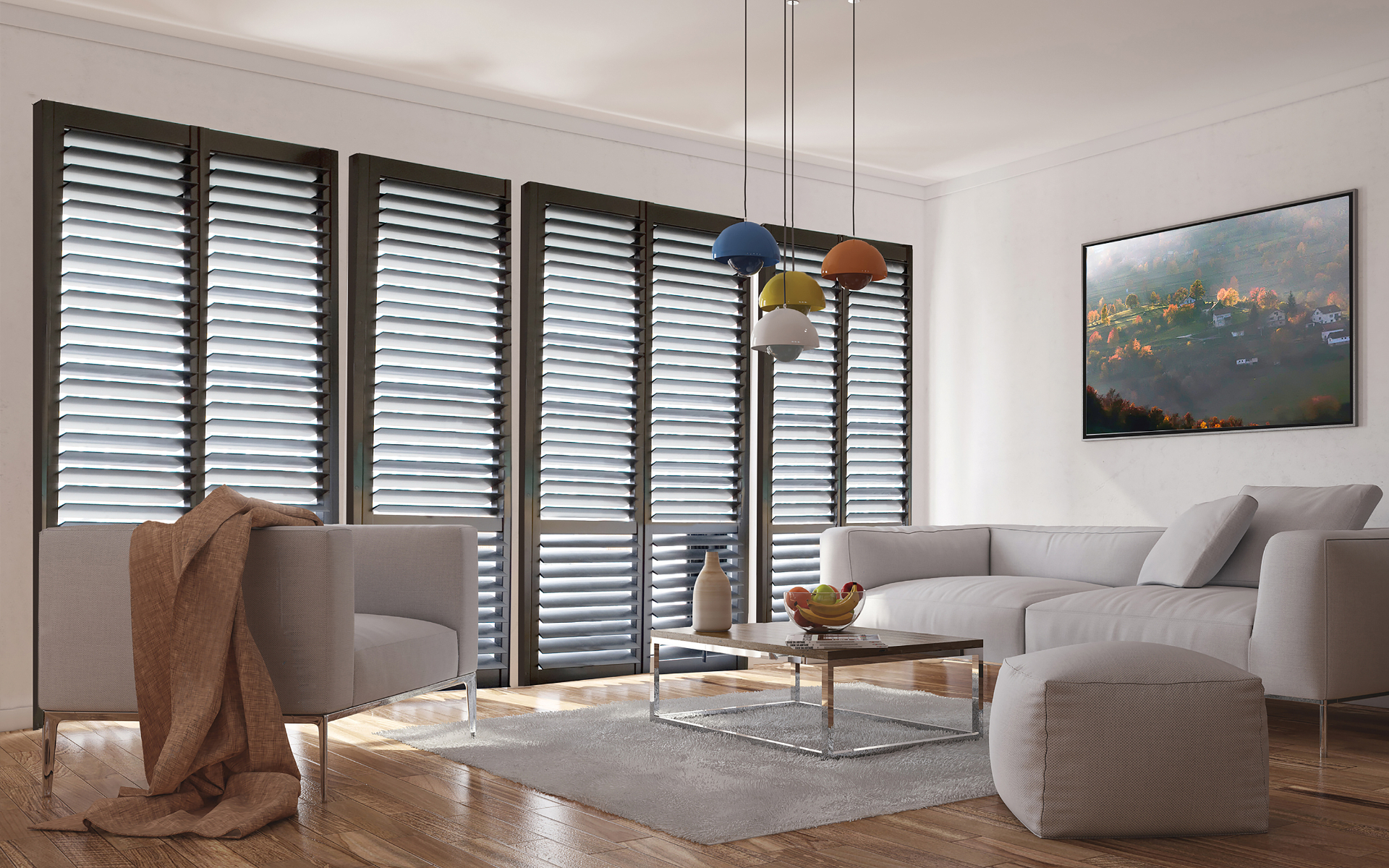 Custom plantation shutters – Coronado custom finish