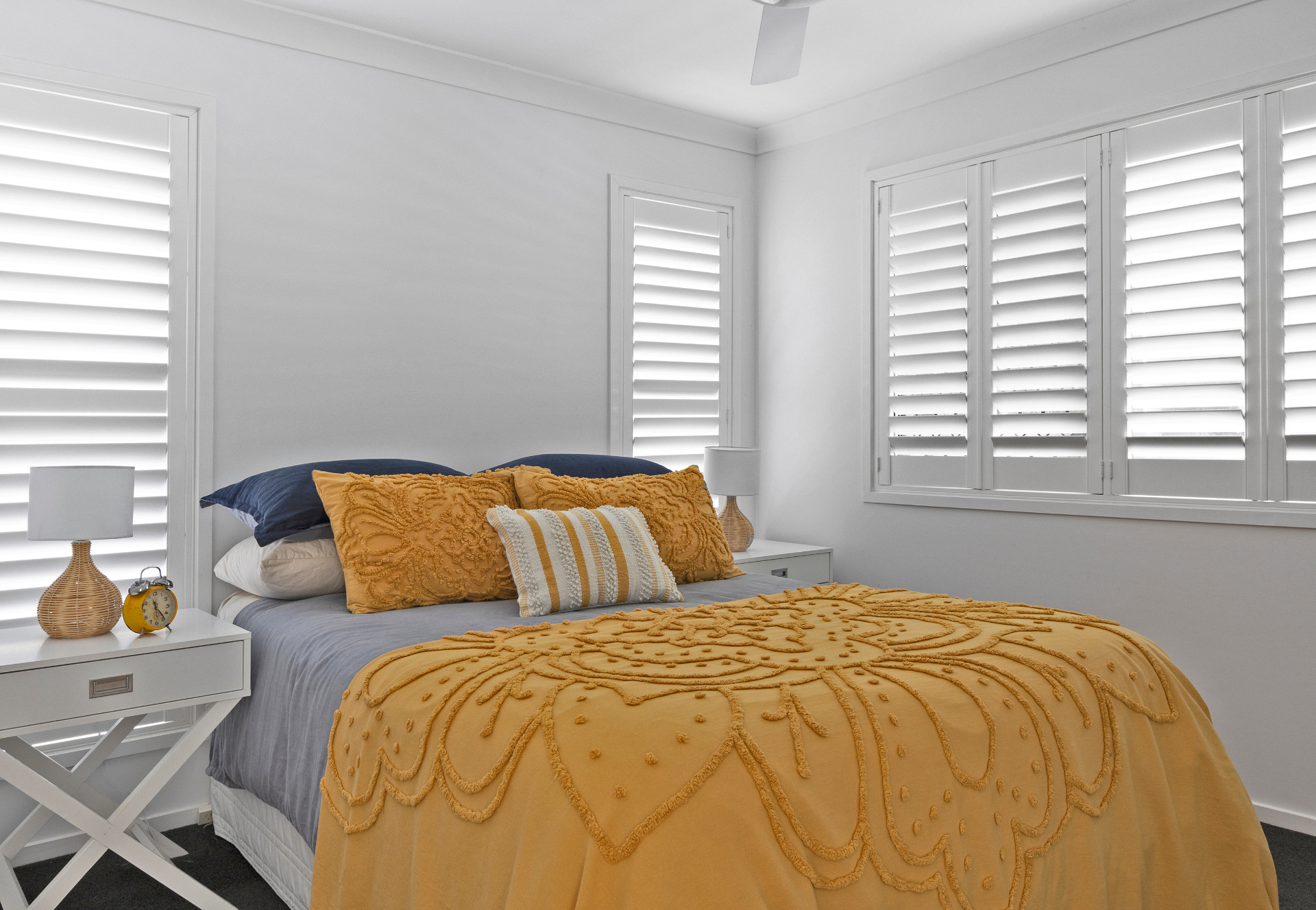 Custom plantation shutters – Encinitas primary suite